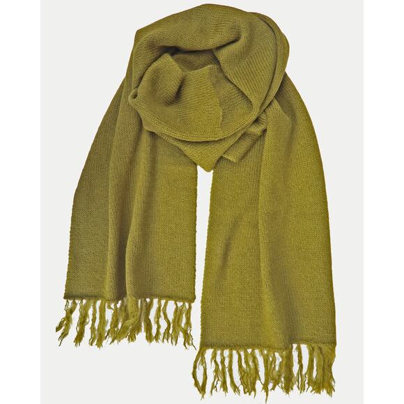Fabric Junkies Alpaca and Merino Wool Knit Scarf - AVOCADO